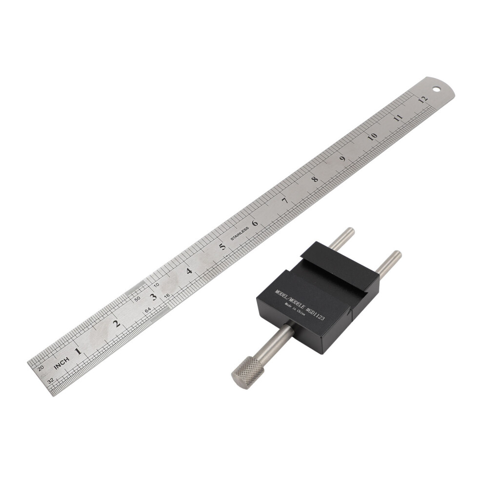 Woodworking Scriber Marking Ruler Gauge, Aluminum Alloy & Steel, 20-60Mm 8701386531752