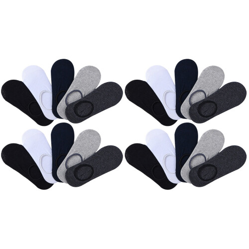 20Paires Antidérapantes Coton Élastique Multicouleur