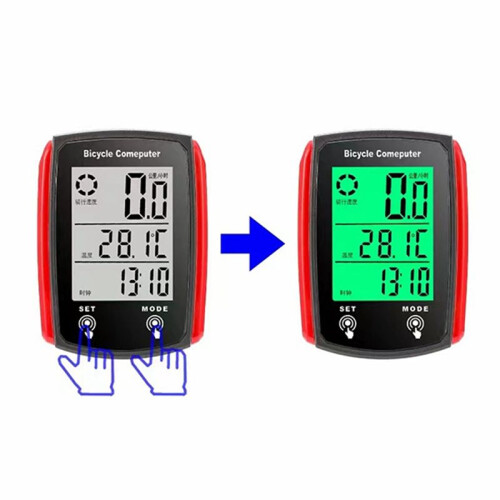 Bicycle Computer Bike Computer Waterproof Speedometer Odometer Cycling Stopwatch Bicycle Accessories Black+Red 2