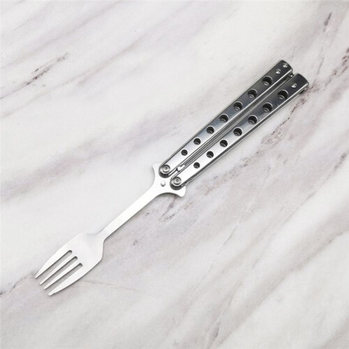 Spoon and Fork Set, Collapsible Stainless Steel Cutlery for Kitchen BBQ