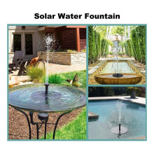 Solar Fountain, Solar Water Fountain with 6 Nozzles and Fixer, 6.3inch Solar Fountain Pump for Bird Bath