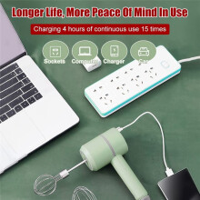 Hand Mixer Cordless Electric Blender Portable Multi-Purpose Food Beater for Mixing Eggs Whipping Cream Chopping Garlic C
