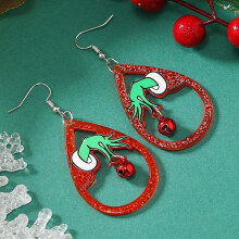 (Style A) Acrylic The Grinch Earrings With Irregular Pattern And Silver Use Casual Posts