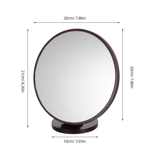 Wooden Tabletop Mirror Coffee Color Frame Compact Vanity 1