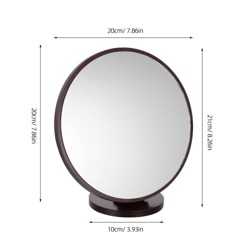 Wooden Tabletop Mirror Coffee Color Frame Compact Vanity 2
