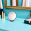 Wooden Tabletop Mirror Coffee Color Frame Compact Vanity 7
