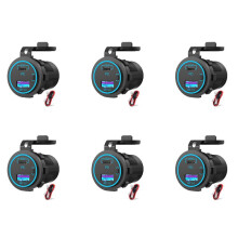 6X Presa USB PD 12V da 65 W per Laptop Presa USB C per Caricabatteria da Auto Presa Multiporta Adattatore Impermeabile per Camion per Auto
