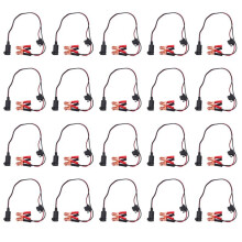 20X 2FT 12V 24V Car Cigarette Lighter Socket Female Adapter 15A Alligator Clips Car Battery Clip- Extension Cord