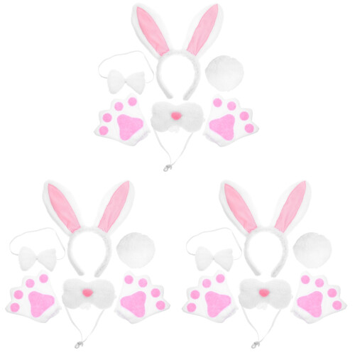 3Ensembles Bandeaux Cosplay Queue Et Nœud Accessoires