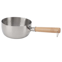 20 cm Edelstahl-Glasnudeltopf mit Buchenholzgriff für Gas- und Induktionskochfelder