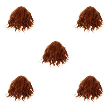5Pièces Perruques Bob Bouclées Orange Pour Cosplay Et