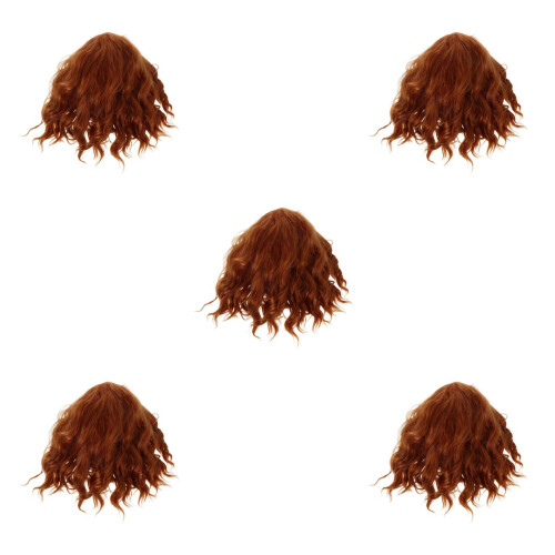 5Pièces Perruques Bob Bouclées Orange Pour Cosplay Et