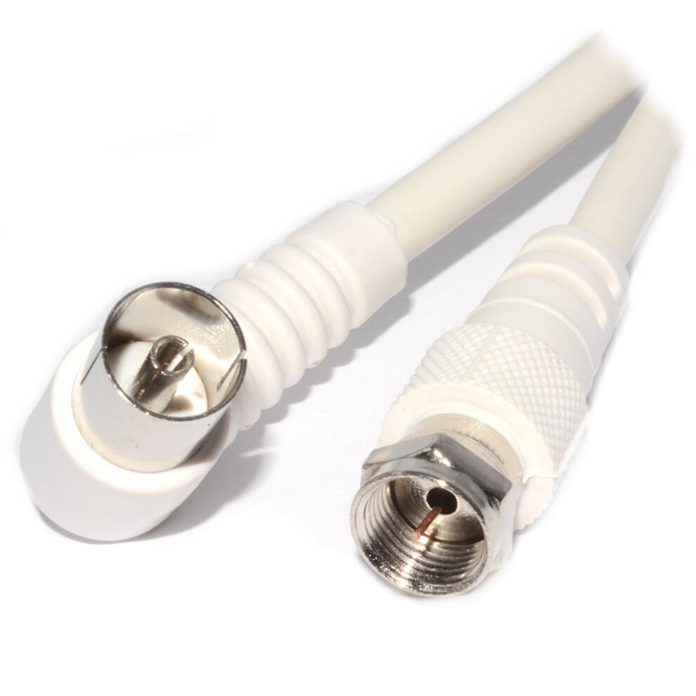 Kenable Male F-Connector To Female Right Angle Rf Connection 1M White