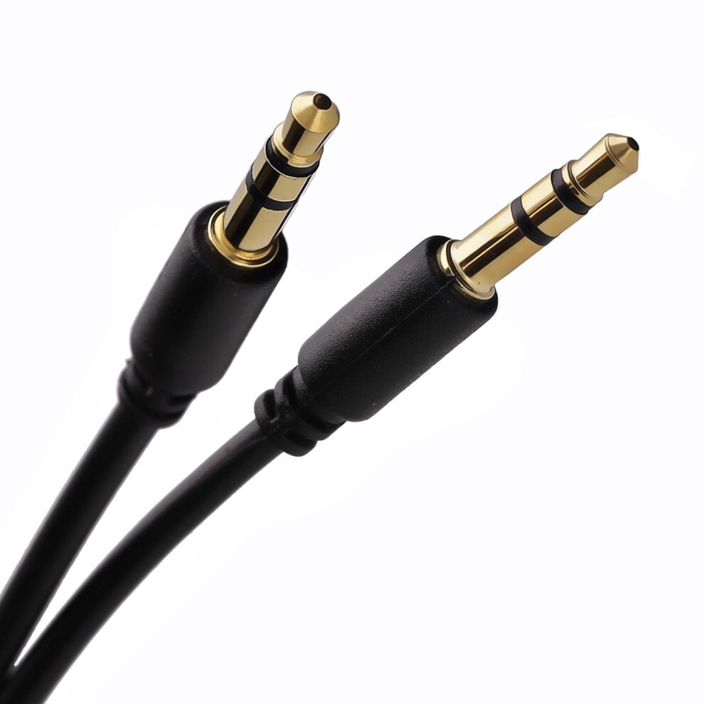 Kenable Slimline Pro 3.5Mm Jack To Jack Stereo Audio Cable Lead 0.5M Gold/Black