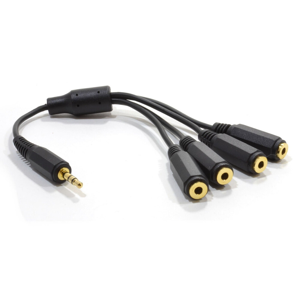Kenable 4 Way Jack Splitter 3.5Mm Stereo Jack Plug To Four Sockets Cable 20Cm