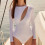 Hallow White 82% Nylon 18% PU One Piece L 1