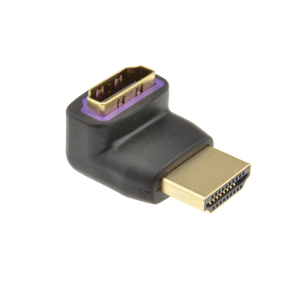 Kenable Slimline Hdmi Male To Female Right Angled Adapter 270 Degrees Gold