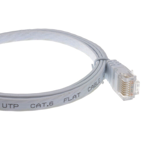 kenable FLAT CAT6 Ethernet LAN Patch Cable Low Profile GIGABIT RJ45 10m WHITE 2