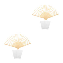 2Ensembles Cadre Éventail Chinois Bambou Papier DIY Pliable