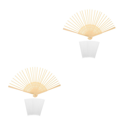 2Ensembles Cadre Éventail Chinois Bambou Papier DIY Pliable