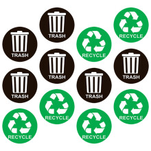 3Pcs Outdoor Waste Sorting Stickers PVC Waterproof Trash Can Decals