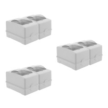 6Pcs Outdoor Power Distribution Box IP65 ABS Pc Waterproof Clear Cover