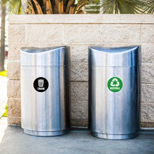 3Pcs Outdoor Waste Sorting Stickers PVC Waterproof Trash Can Decals 2