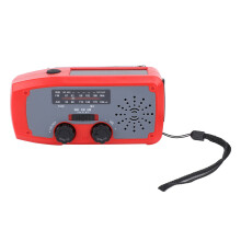Notfall-Handkurbelradio mit LED-Taschenlampe, 2000mAh, 13,1 cm, rot