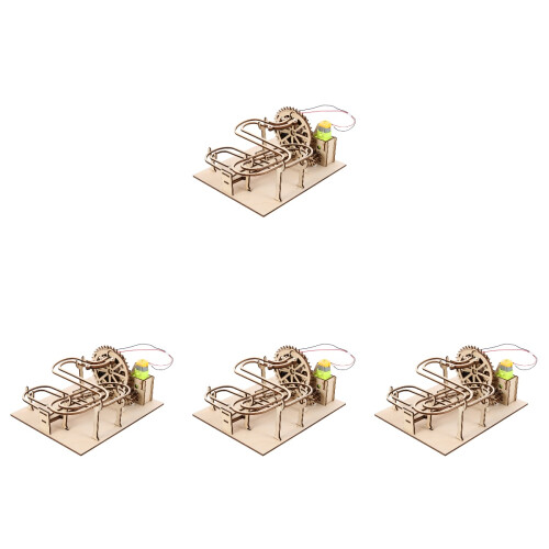 4Ensembles Jeu De Puzzle En Bois Marron Clair, À Billes 3D 1