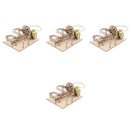 4Ensembles Jeu De Puzzle En Bois Marron Clair, À Billes 3D 2
