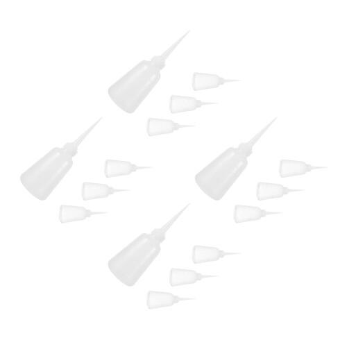 16Pcs Transparent Pet Oil Dispensing Bottles with Precise Pointed Tips