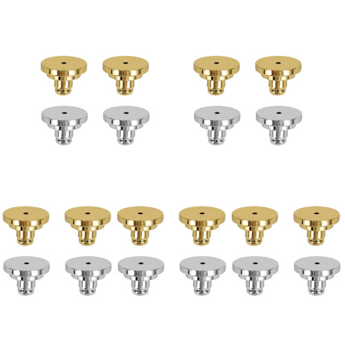 20Pcs Brass Electroplate Earring Backs for DIY Earrings Assorted Color