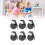 6 pezzi di granate giocattolo per bambini con suoni e luci, 9cm, nero 1