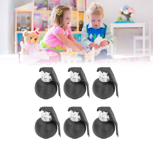 6 pezzi di granate giocattolo per bambini con suoni e luci, 9cm, nero
