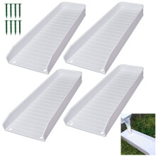 4PCS White Downspout Splash Blocks 16.3x2.0in Rain Gutter Extenders