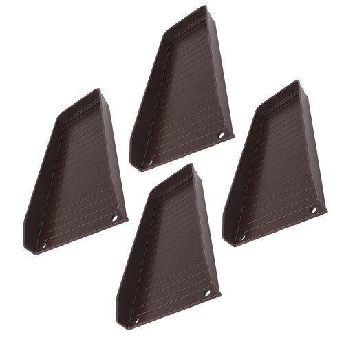 4PCS Brown Plastic Downspout Splash Block, 16.3x2.0in
