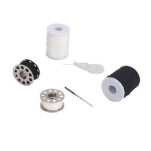 Kit de fils à coudre : bobines métalliques, bobines et aiguille