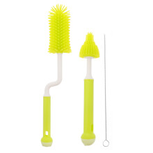 2Ensembles Brosse Nettoyage Bébé Silicone Vert Suspendu