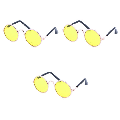 3Pièces Lunettes De Animaux Métal Pour Chats 2