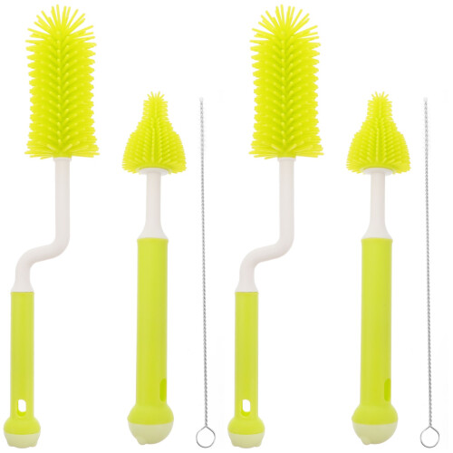 2Ensembles Brosse Nettoyage Bébé Silicone Vert Suspendu 1