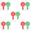 10Pcs Double Sided Plastic Paddles Multi Color Classroom Voting Tools 8