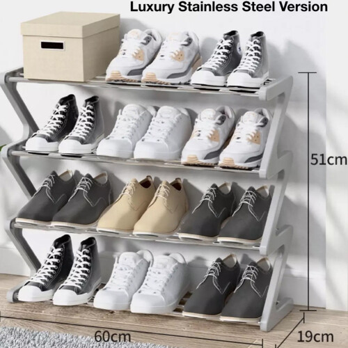 Shoe Rack Stackable Small Shoe Rack,  Shoe Shelf Storage Organizer for Entryway, Hallway and Close Gray 1