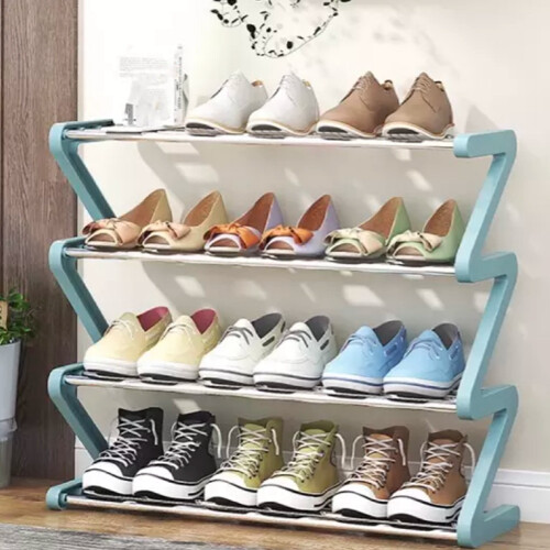 Shoe Rack Stackable Small Shoe Rack,  Shoe Shelf Storage Organizer for Entryway, Hallway and Close Gray 2