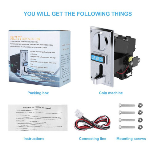 Durable Programable Plastic Multi Coin Acceptor Electronic Roll Down Coin Acceptor Selector Mechanism Side Coin Selector 1