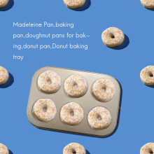 Madeleine Pan, Non-Stick Donut Pan, 2 Delar Donut BakplåT, KolståL Donut Form, Donut Bakform PåSe Form 6 Munkar