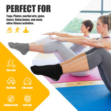 Women'S Anti-Slip Socks, 4 Pairs of Sneaker Yoga Socks, Non-Slip Slippers, Pilates Non-Slip Socks, Anti-Slip Socks for Girls for Home, Workout, Sports