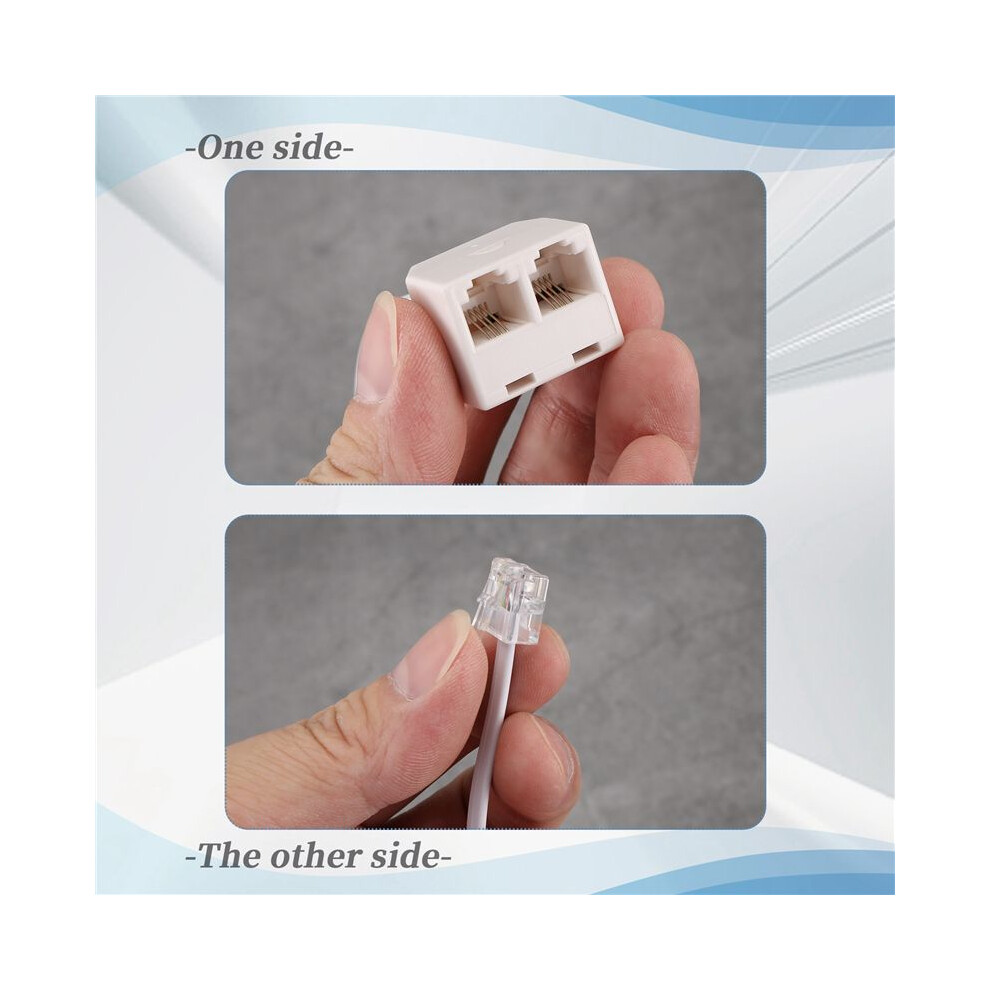 2Pcs 6P4c Rj11 Dual Female To Male Telephone Cable Splitter Adapter 4712480917872