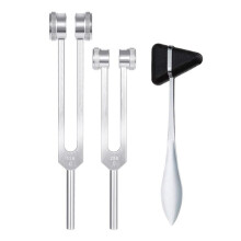 Neurologische Stemvork, 128 Hz+256 Hz Zilver, Lichaamsgewogen Stemvorken van Aluminiumlegering voor Genezing van Chakra-Set