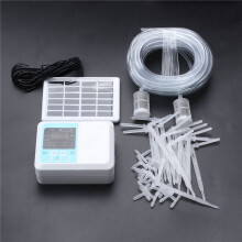 Pump Intelligent Garden Automatic Watering Device Solar Charging Potted Plant Drip Irrigation Water Pump Timer System(Double Pump 10M)