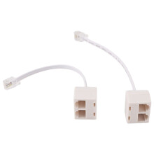 2pcs 6P4C RJ11 Double Femelle vers male cable telephonique Adaptateur Repartiteur